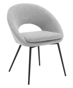 Office Star Millie Polyester Dining Accent Chair, Gray/Black