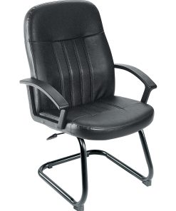 Boss Office Products Budget Bonded Leather Guest Chair, Black 2