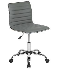 Flash Furniture Vinyl Low-Back Swivel Armless Task Chair, Light Gray/Gray 2
