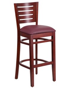 Flash Furniture Slat Back Restaurant Bar Stool, Burgundy/Mahogany