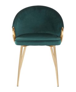 LumiSource Claire Accent/Dining Chair, Emerald Green/Gold 2