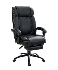 PHI VILLA Ergonomic Faux Leather High-Back Big And Tall Office Executive Chair With Armrests, Black 2