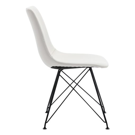 Office Star Trenton Faux Leather Accent Chairs, White, Set Of 2 Chairs - Image 2