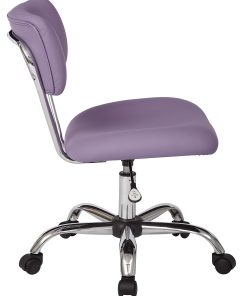 Office Star™ Avenue Six Vista Bonded Leather Task Chair, Purple/Silver 2