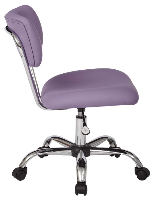 Office Star™ Avenue Six Vista Bonded Leather Task Chair, Purple/Silver - Image 2