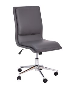 Flash Furniture Madigan Faux Leather Mid-Back Armless Swivel Task Office Chair, Gray 2