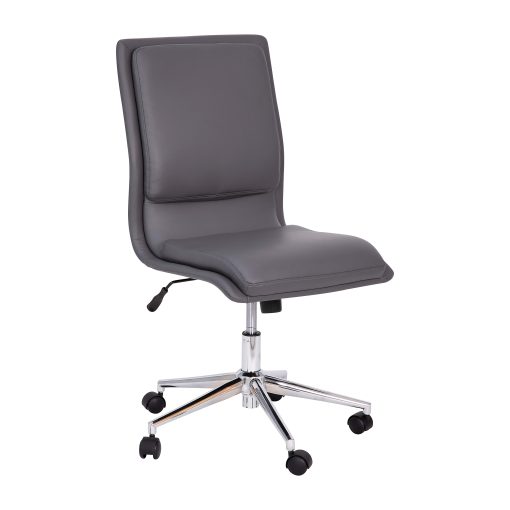 Flash Furniture Madigan Faux Leather Mid-Back Armless Swivel Task Office Chair, Gray - Image 2