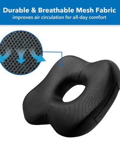 Mount-it! Ergo Collection Ergonomic Seat Cushion, 3-3/16”H x 14-7/16”W x 18-1/2”D, Black 2