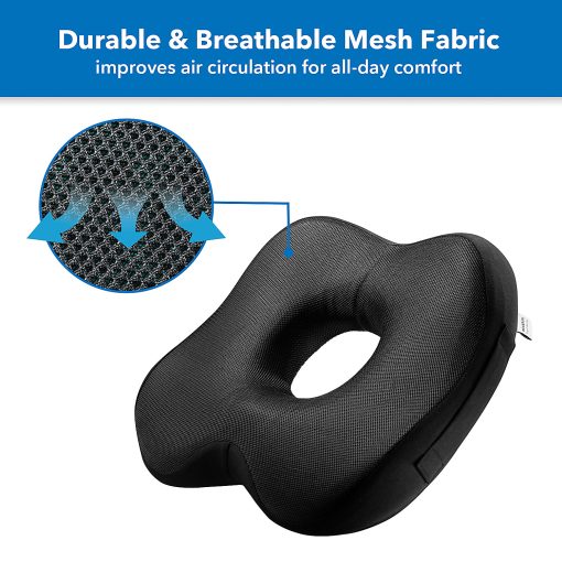 Mount-it! Ergo Collection Ergonomic Seat Cushion, 3-3/16”H x 14-7/16”W x 18-1/2”D, Black - Image 2