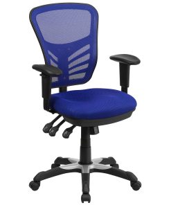 Flash Furniture Ergonomic Mesh Mid-Back Swivel Task Chair, Blue/Black 2