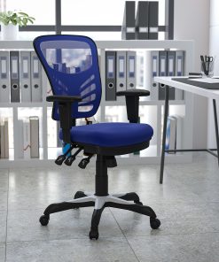 Flash Furniture Ergonomic Mesh Mid-Back Swivel Task Chair, Blue/Black