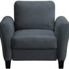 Lifestyle Solutions Winslow Chair with Rolled Arms, Dark Gray