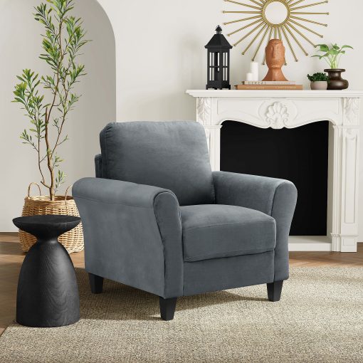Lifestyle Solutions Winslow Chair with Rolled Arms, Dark Gray - Image 2