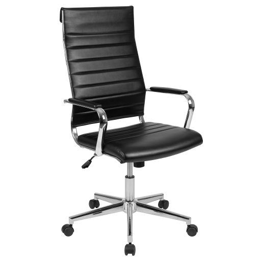 Flash Furniture LeatherSoft™ Faux Leather High-Back Executive Office Chair, Black, BT20595H1BK - Image 2