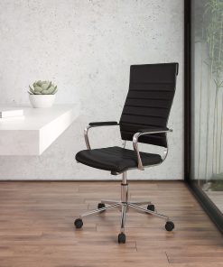 Flash Furniture LeatherSoft™ Faux Leather High-Back Executive Office Chair, Black, BT20595H1BK