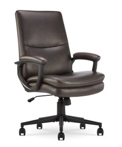 Serta® Comfort Modern Ergonomic Bonded Leather High-Back Executive Office Chair, Brown