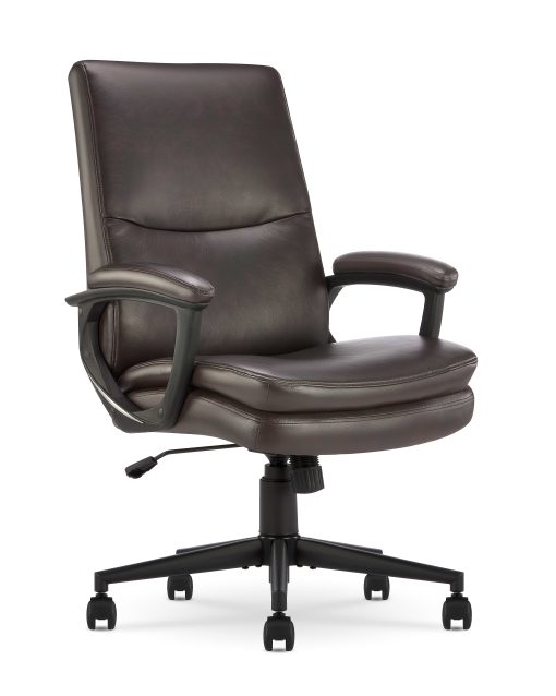 Serta® Comfort Modern Ergonomic Bonded Leather High-Back Executive Office Chair, Brown