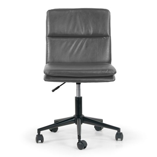 Glamour Home Avak Ergonomic Faux Leather Mid-Back Adjustable Task Chair, Gray - Image 2