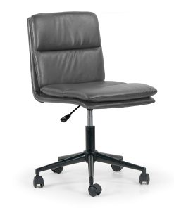 Glamour Home Avak Ergonomic Faux Leather Mid-Back Adjustable Task Chair, Gray