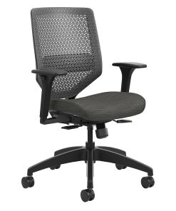 HON® Solve Fabric Mid-Back Task Chair, ReActiv Back, Ink/Black