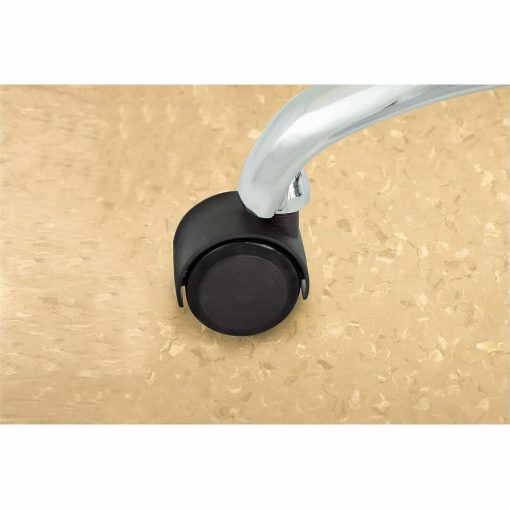 Master Caster Duet Noiseless Chair Mat Casters - 2" Diameter - 110 lb Load Capacity - Polyurethane - Matte Black - 5 / Set - Image 2