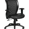 Offices To Go™ Luxhide Ergonomic Bonded Leather Adjustable Mid-Back Chair, Black