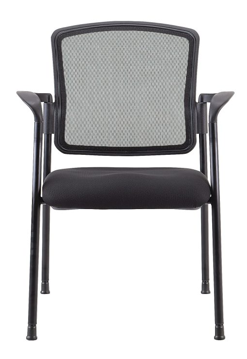 WorkPro® Spectrum Series Mesh/Fabric Stacking Guest Chair, With Arms, Black, Set Of 2 Chairs, BIFMA Compliant - Image 2