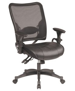 Office Star™ Professional Dual Function Air Grid™ Bonded Leather Chair, Black/Gunmetal 2
