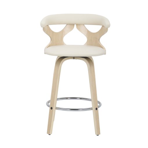LumiSource Gardenia Counter Stools, Natural/Cream, Set Of 2 Stools - Image 2