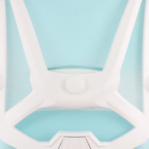 Elama Ergonomic Mesh Full-Back Adjustable Office Task Chair With Headrest, Blue/White - Image 2