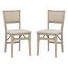 Linon Baker Wood Folding Accent Chairs, Gray Wash/Beige, Set Of 2 Chairs