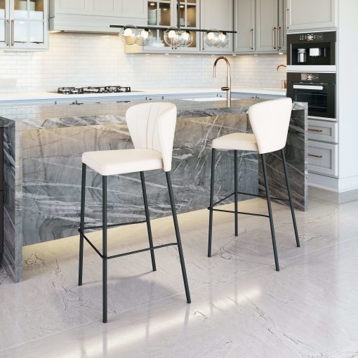 Zuo Linz Barstools, Cream, Set Of 2 Barstools - Image 2