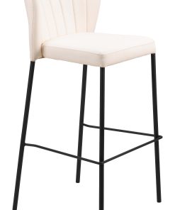Zuo Linz Barstools, Cream, Set Of 2 Barstools