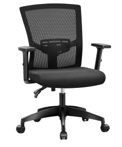 ALPHA HOME Ergonomic Mesh Mid-Back Office Task Chair, Black