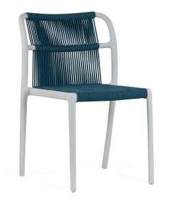Glamour Home Belden Fabric Dining Accent Chairs, Blue/White, Set Of 2 Chairs 2