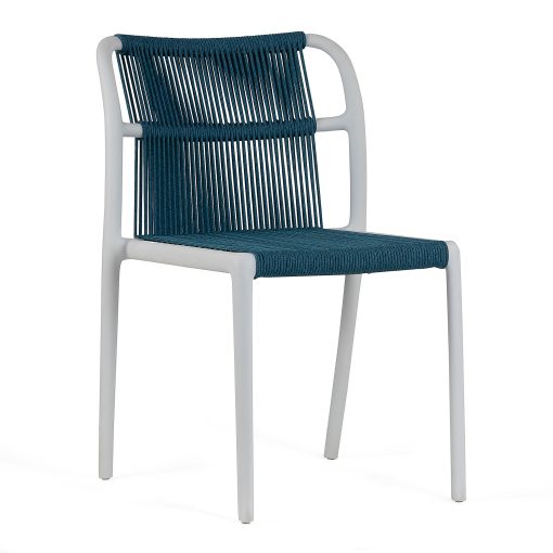 Glamour Home Belden Fabric Dining Accent Chairs, Blue/White, Set Of 2 Chairs - Image 2
