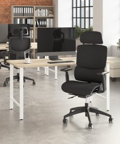Bush Business Furniture Align Fabric High Back Ergonomic Office Chair with Lumbar Support, Black Nylon Mesh, Standard Deliver Service