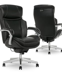 Serta® iComfort i6000 Big & Tall Ergonomic Bonded Leather High-Back Executive Office Chair, Black/Silver 2