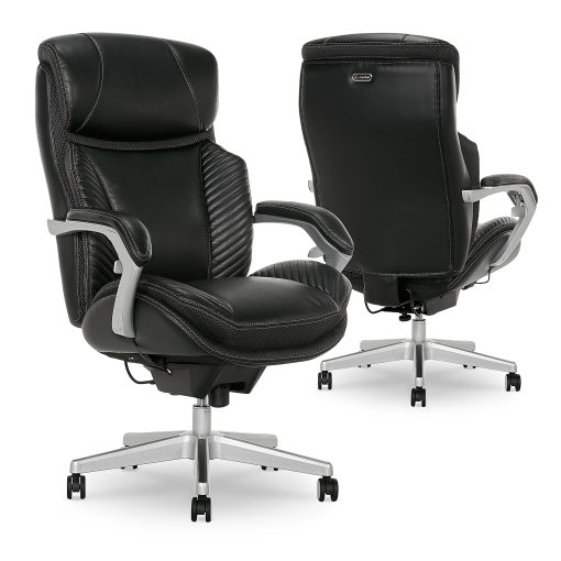 Serta® iComfort i6000 Big & Tall Ergonomic Bonded Leather High-Back Executive Office Chair, Black/Silver - Image 2