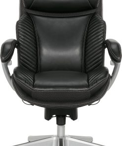 Serta® iComfort i6000 Big & Tall Ergonomic Bonded Leather High-Back Executive Office Chair, Black/Silver