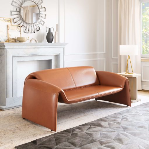 Zuo Horten Faux Leather Sofa, 25-5/8”H x 69-3/4”W x 31-15/16”D, Brown - Image 2