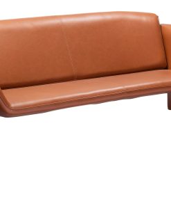 Zuo Horten Faux Leather Sofa, 25-5/8”H x 69-3/4”W x 31-15/16”D, Brown