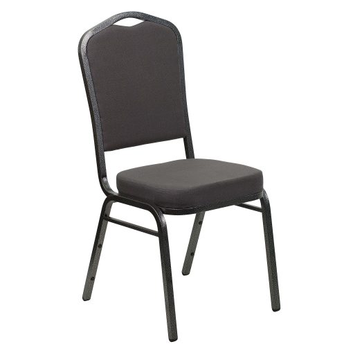 Flash Furniture HERCULES Fabric Crown-Back Stacking Banquet Chair, Gray/Silver - Image 2