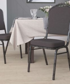 Flash Furniture HERCULES Fabric Crown-Back Stacking Banquet Chair, Gray/Silver