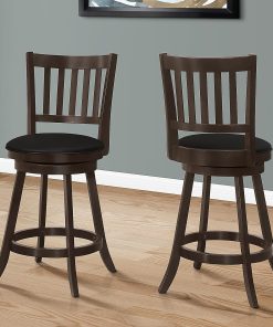 Monarch Specialties Arden Bar Stools, Espresso/Black, Set Of 2 Stools 2