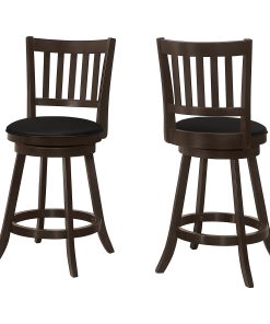 Monarch Specialties Arden Bar Stools, Espresso/Black, Set Of 2 Stools