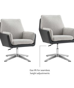 Linon Myra Swivel Accent Chair, Black/Gray/Chrome 2