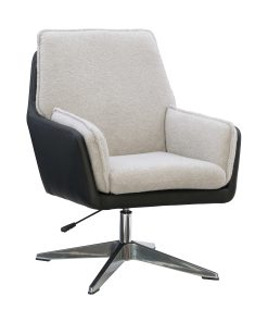 Linon Myra Swivel Accent Chair, Black/Gray/Chrome