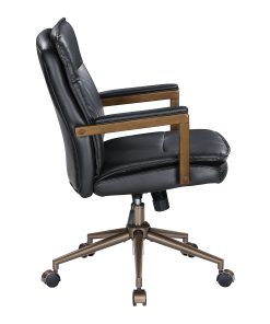 Office Star Woodlands Faux Leather High-Back Executive Office Chair, Black 2