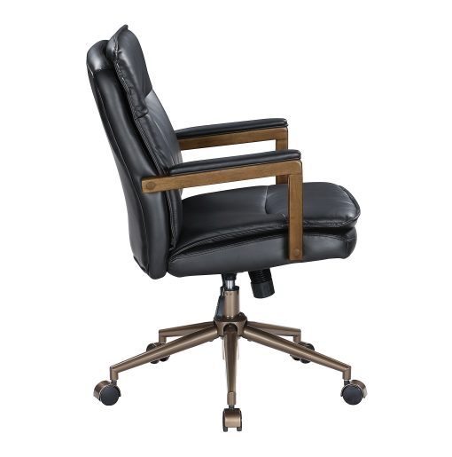 Office Star Woodlands Faux Leather High-Back Executive Office Chair, Black - Image 2